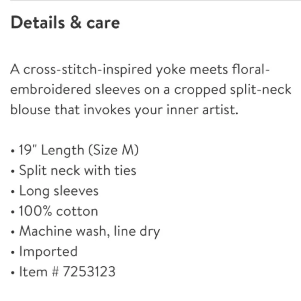 Free People cross stitch